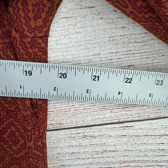 prAna CeCe Geometric Print Sheath Dress Womens Medium Pomegranate Brown - Picture 9 of 10